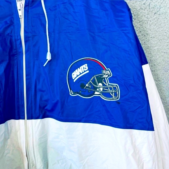 NEW YORK GIANTS | VINTAGE 80s / 90s RAIN JACKET | Full-Zip, w/ Pockets - Picture 2 of 10